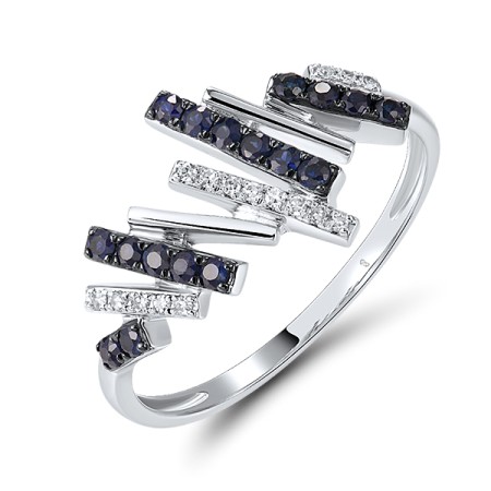 14KWB  Blue Sapphire Ring  (R321327SAP14KWB)
