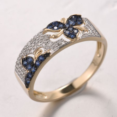 14KYWB  Blue Sapphire Ring(R321349SAP14KYWB)