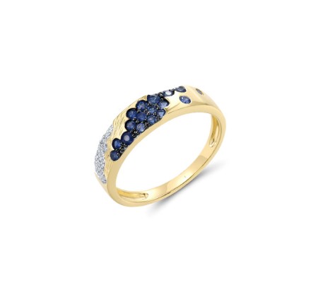 14KYWB  Blue Sapphire Ring(R321474SAP14KYWB)