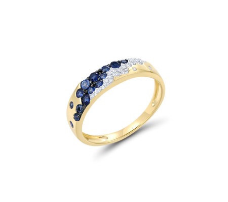 14KYWB  Blue Sapphire Ring(R321476SAP14KYWB)