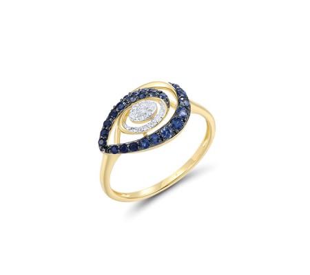 14KYWB  Blue Sapphire Ring(R321479SAP14KYWB)