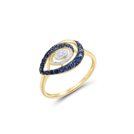 14KYWB  Blue Sapphire Ring(R321479SAP14KYWB)