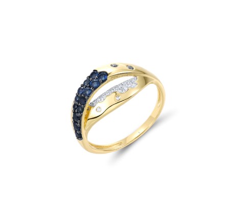 14KYWB  Blue Sapphire Ring(R321484SAP14KYWB)
