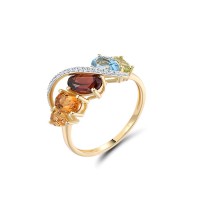 14KYW  Multi Colour Stone Ring(R321501MUL14KYW)