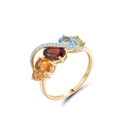 14KYW  Multi Colour Stone Ring(R321501MUL14KYW)