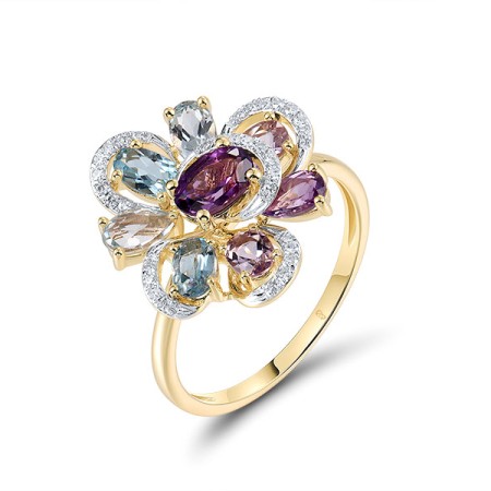 14KYW  Amethyst,Blue Topaz (Sky Blue),Blue Topaz (Swiss Blue) Ring(R321503ABBT14KYW)
