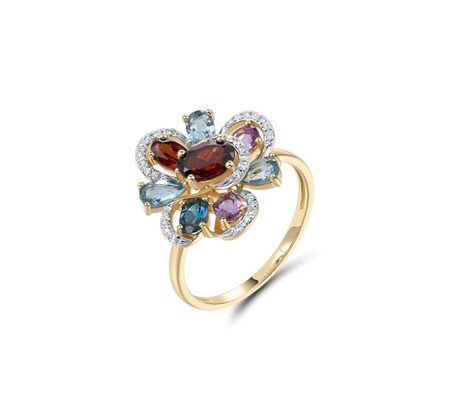 14KYW  Multi Colour Stone Ring(R321503MUL14KYW)