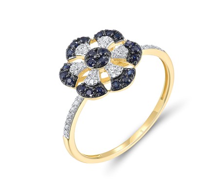 14KYWB  Blue Sapphire Ring(R321514SAP14KYWB) - US 6