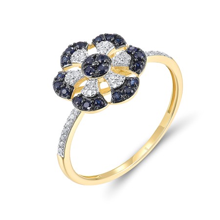 14KYWB  Blue Sapphire Ring(R321514SAP14KYWB) - US 6