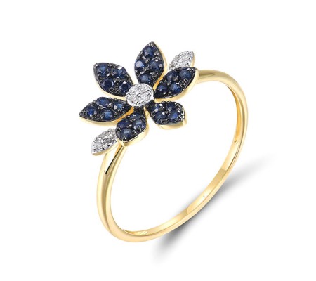 14KYWB  Blue Sapphire Ring(R321515SAP14KYWB)