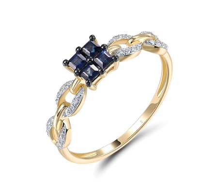 14KYWB  Blue Sapphire Ring(R321550SAP14KYWB)