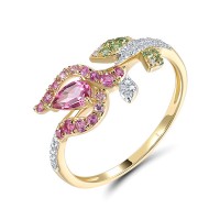 14KYW  Multi Colour Stone Ring(R321552MUL14KYW)