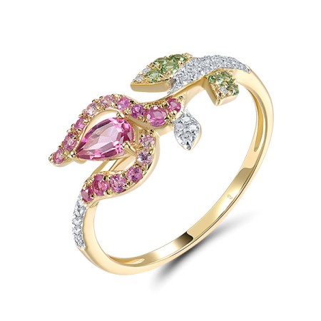 14KYW  Multi Colour Stone Ring(R321552MUL14KYW)