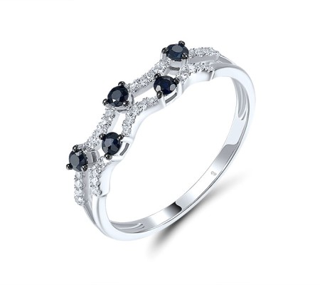 14KWB  Blue Sapphire Ring  (R321568SAP14KWB)