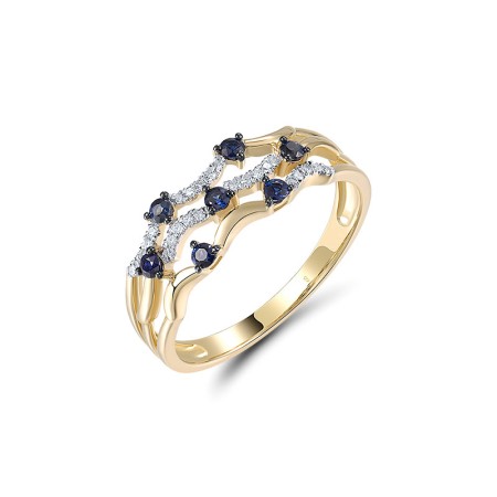 14KYWB  Blue Sapphire Ring  (R321572SAP14KYWB)