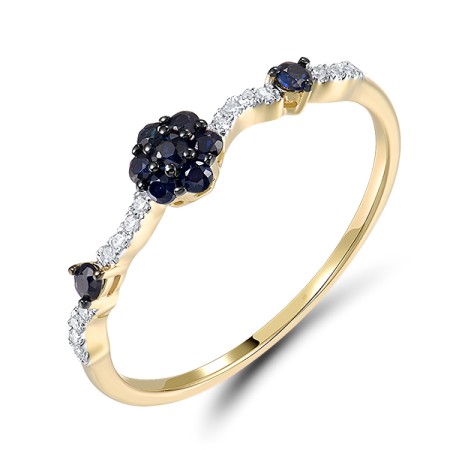 14KYWB  Blue Sapphire Ring  (R321574SAP14KYWB)