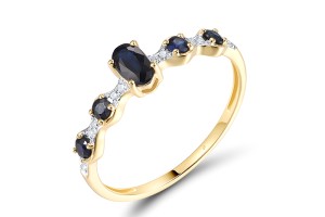 10KYW Ring Blue Sapphire,Diamond (R321592SAP10KYW)