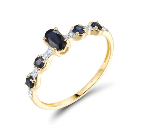 10KYW Ring Blue Sapphire,Diamond (R321592SAP10KYW)