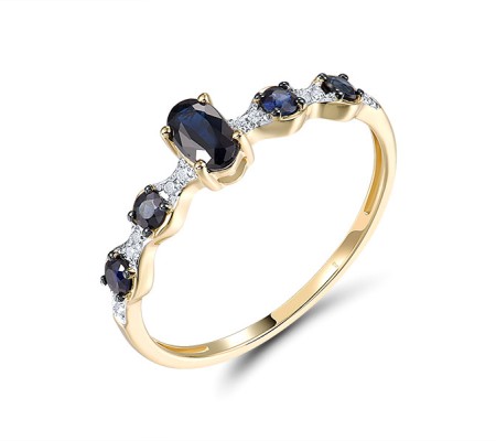 14KYWB  Blue Sapphire Ring(R321592SAP14KYWB)