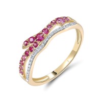 14KYW  Rubellite in Platinum Level Ring(R321608PRU14KYW)