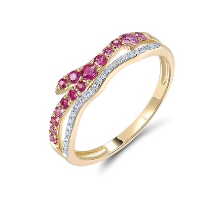 14KYW  Rubellite in Platinum Level Ring(R321608PRU14KYW)