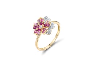 14KYW  Pink Sapphire,Ruby Ring(R321673PRU14KYW)