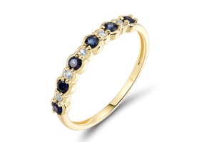 14KY  Blue Sapphire,White Sapphire Ring(R321674SWS14KY)