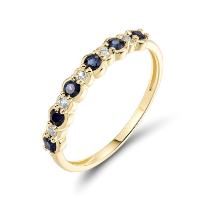 14KY  Blue Sapphire,White Sapphire Ring(R321674SWS14KY)