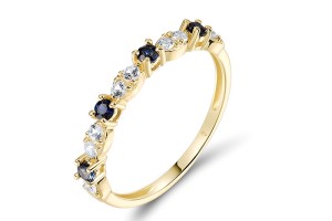 14KY  Blue Sapphire,White Sapphire Ring(R321675SWS14KY)