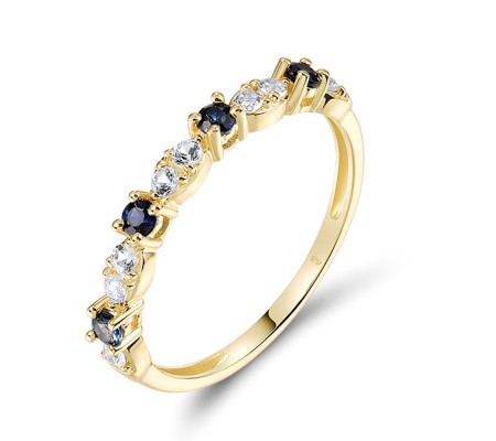 14KY  Blue Sapphire,White Sapphire Ring(R321675SWS14KY)
