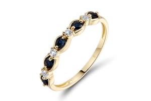 14KY  Blue Sapphire,White Sapphire Ring(R321676SWS14KY)