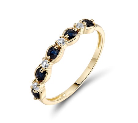14KY  Blue Sapphire,White Sapphire Ring(R321676SWS14KY)