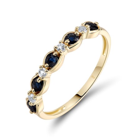 14KY  Blue Sapphire,White Sapphire Ring(R321676SWS14KY)