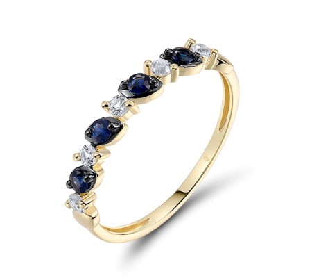14KYB  Blue Sapphire,White Sapphire Ring(R321677SWS14KYB)