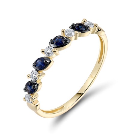 14KYB  Blue Sapphire,White Sapphire Ring(R321677SWS14KYB)