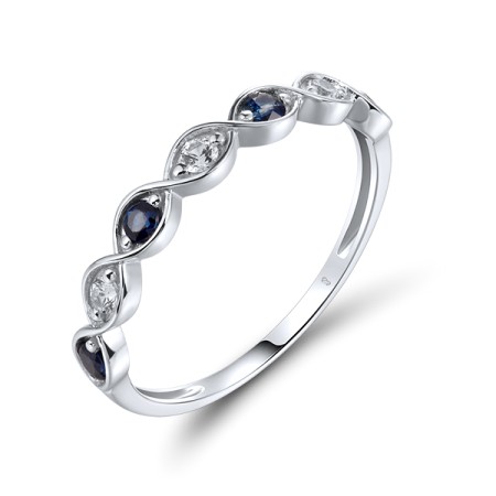 14KWB  Blue Sapphire,White Sapphire Ring(R321678SWS14KWB)