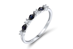 14KWB  Blue Sapphire,White Sapphire Ring(R321679SWS14KWB)