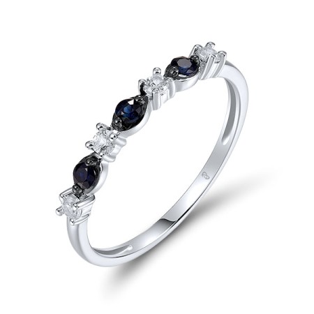 14KWB  Blue Sapphire,White Sapphire Ring(R321679SWS14KWB)