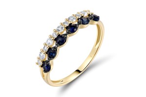 14KYB  Blue Sapphire,White Sapphire Ring(R321680SWS14KYB)