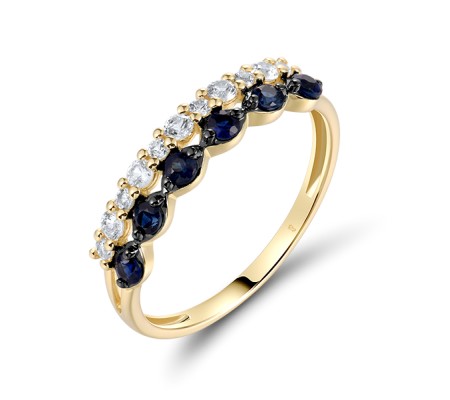 14KYB  Blue Sapphire,White Sapphire Ring(R321680SWS14KYB)