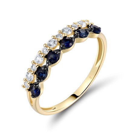 14KYB  Blue Sapphire,White Sapphire Ring(R321680SWS14KYB)