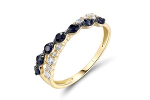 14KYB  Blue Sapphire,White Sapphire Ring(R321682SWS14KYB)