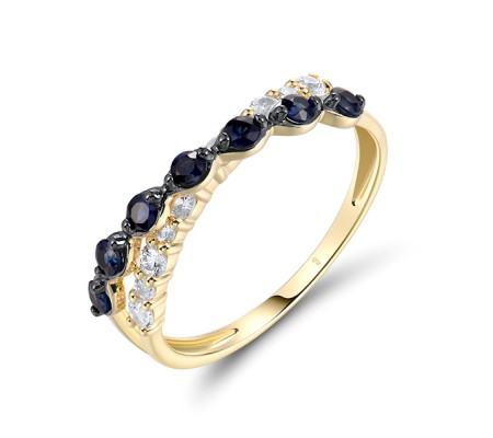 14KYB  Blue Sapphire,White Sapphire Ring(R321682SWS14KYB)