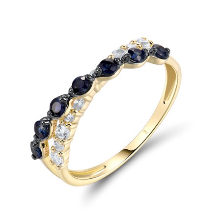 14KYB  Blue Sapphire,White Sapphire Ring(R321682SWS14KYB)