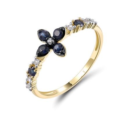14KYWB  Blue Sapphire,White Sapphire Ring(R321683SWS14KYWB)