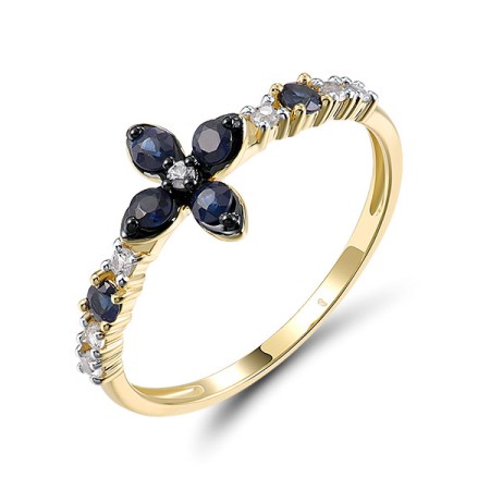 14KYWB  Blue Sapphire,White Sapphire Ring(R321683SWS14KYWB)