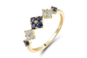 14KY  Blue Sapphire,White Sapphire Ring(R321684SWS14KY)