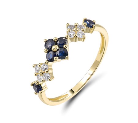 14KY  Blue Sapphire,White Sapphire Ring(R321684SWS14KY)