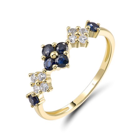 14KY  Blue Sapphire,White Sapphire Ring(R321684SWS14KY)