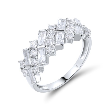 Sterling Silver  White Cubic Zirconia Ring  (R321685WCZSL925) - US 6